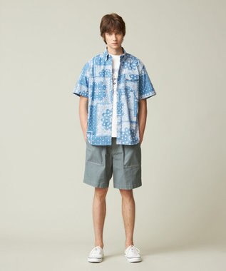 J.PRESS MEN ペイズリーバンダナプリント シャツ ダルブルー系5