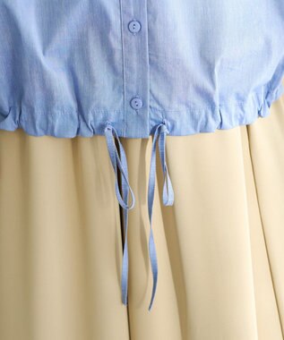 YECCA VECCA ZIPニットレイヤードフーディーシャツ Navy