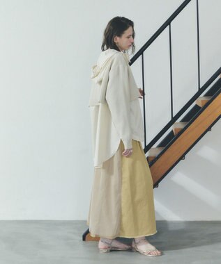 YECCA VECCA ZIPニットレイヤードフーディーシャツ Navy