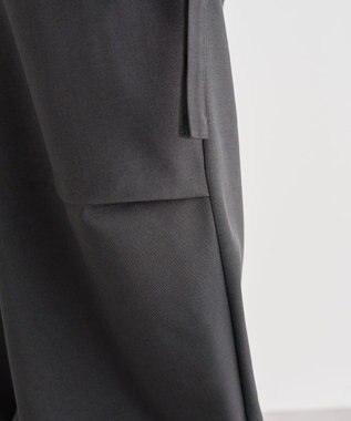 Green Parks 麻調ミリタリーカーゴパンツ Dark Gray