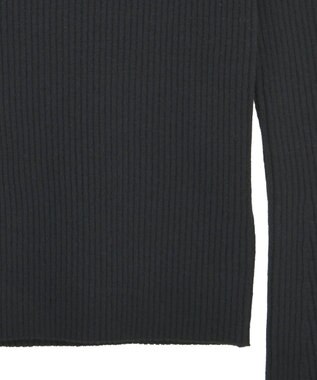 Green Parks 前後２ｗａｙアシンメトリー袖フレアリブニット Black