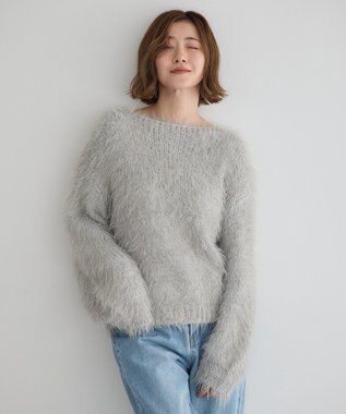 YECCA VECCA フェザーMIXロービングニット Gray