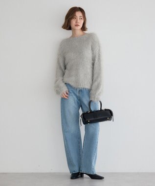 YECCA VECCA フェザーMIXロービングニット Gray