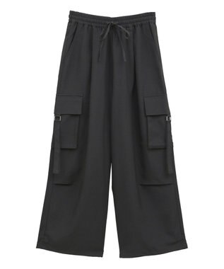 Green Parks 麻調ミリタリーカーゴパンツ Black