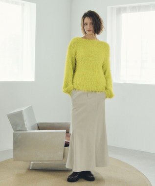 YECCA VECCA フェザーMIXロービングニット Lime Green