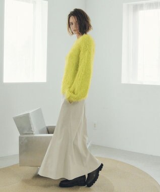 YECCA VECCA フェザーMIXロービングニット Lime Green