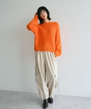 YECCA VECCA フェザーMIXロービングニット Orange