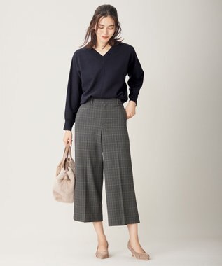 ANY SIS S 【シリーズ累計7万本突破！】サーモ2WAYストレッチ ワイドパンツ グレーグレンチェック