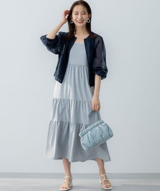 組曲 【WEB限定】ティアードワンピース ライトグレー系