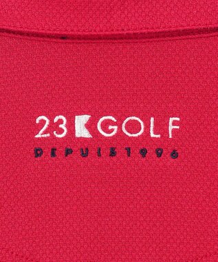 23区GOLF 【MEN】【UVカット】ハニカムカノコ長袖ポロシャツ レッド系