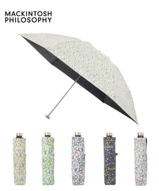 MOONBAT 【 遮光率100％/遮熱/UV/軽量】MACKINTOSH PHILOSOPHY(マッキントッシュフィロソフィー)晴雨兼用日傘 Snowblue Garden Barbrella バーブレラ 折りたたみ傘 フワクール生地使用 イエロー