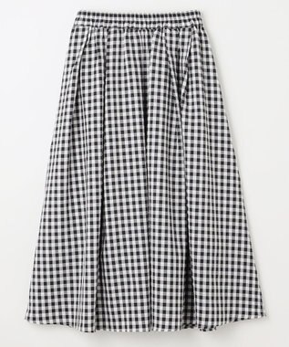 ANY 【ウエストゴム】ギンガムフレアスカート ブラックギンガム