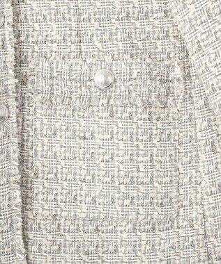 YECCA VECCA ノーカラーツイードジャケット Gray