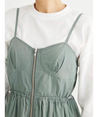 Green Parks ・ＳＵＧＡＲ　ＳＰＯＯＮ　コルセット風キャミワンピース Khaki