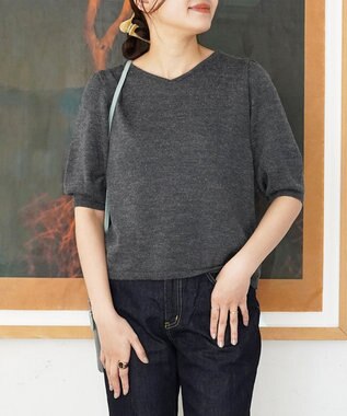 TOQUE 〈大草直子さんアドバイザー〉【天然素材】アルパカシルクニット5分袖