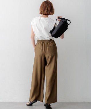 23区 【先行予約】ブライトカルゼ ワイド パンツ モカ系
