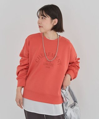 Green Parks ロゴ刺繍ダンボールプルオーバー Red