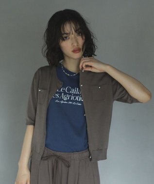 Green Parks ノースリーブフェミニンロゴプルオーバー Navy