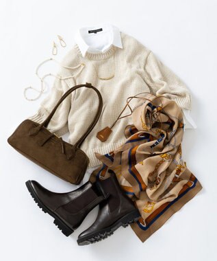 23区 【好評につき追加予約/Oggi10月号掲載】ウール カシミヤ ストール ベージュ系