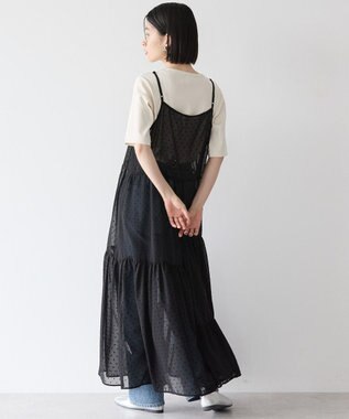 AMERICAN HOLIC ティアードドットキャミワンピース Black