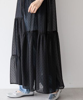 AMERICAN HOLIC ティアードドットキャミワンピース Black