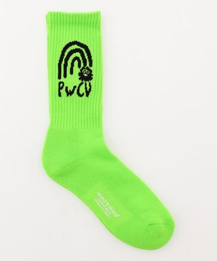 PW CIRCULUS 【虫よけ加工】【MEN】P-MOF ソックス ミドル丈 ゴルフ ライトグリーン系