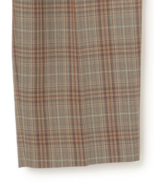 BEIGE， SELMA / チェックウールハイウエストタックパンツ Camel × Nude