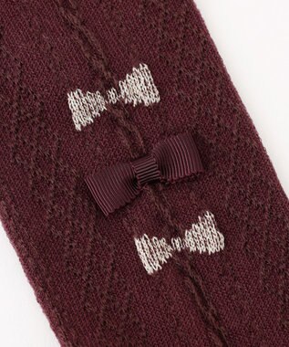 組曲 KIDS 【100-160㎝】トリオリボン タイツ バーガンディ系