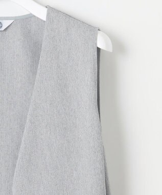 J.PRESS LADIES L リネンライクジャージー ロング ジレ ライトグレー系