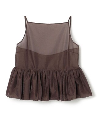 uncrave シアー オーガンジー ペプラム トップス ブラウン