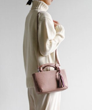 Atelier nuu 日本製 タッセルレザー loop ミニボストン ピンクベージュ