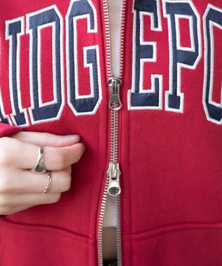 WEGO カレッジロゴビッグジップパーカー レッド