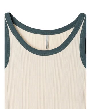 AMERICAN HOLIC バイカラーテレコタンクトップ Ivory