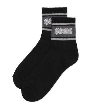 WEGO ラインロゴハイアンクルソックス ブラック