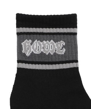 WEGO ラインロゴハイアンクルソックス ブラック