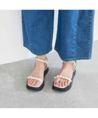 MODE ET JACOMO <noyau>パールデザイン厚底スポーツサンダル