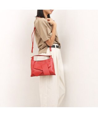 UNBILLION カシュカシュ cachecache / ビッグリボンスワローマチ2wayショルダー レッド