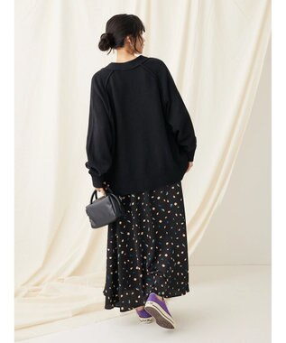 CRAFT STANDARD BOUTIQUE Ｖネックアウトリンキングカーディガン Black