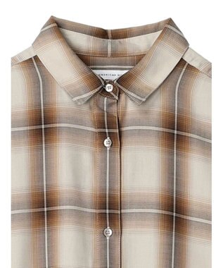 AMERICAN HOLIC イージーケアバックタックシャツ Check Ivory