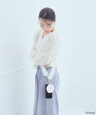 earth music&ecology Ｄｉｓｎｅｙ／チュールフリルスマホショルダー White