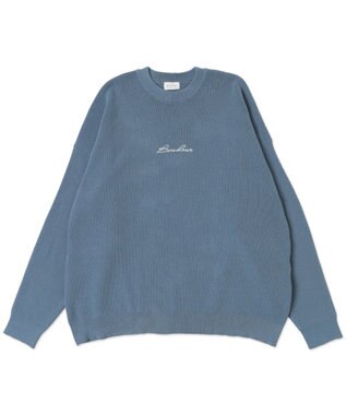 WEGO 【2点SET】アクセ付きワンポイントニットプルオーバー サックス