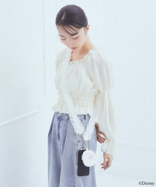 earth music&ecology Ｄｉｓｎｅｙ／チュールフリルスマホショルダー White