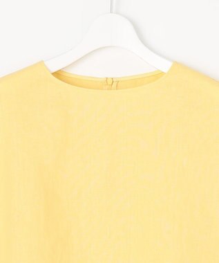 自由区 【XSサイズ～/洗える/セット可】エンブロイダリーリネンフレア袖 ブラウス ライトイエロー系