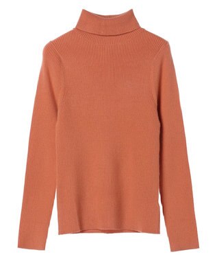 earth music&ecology やわらかタッチリブタートルネックプルオーバー Orange