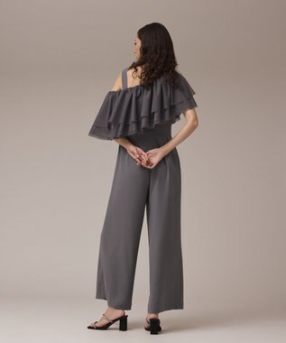 GRACE CONTINENTAL フリルケープサロペット グレー