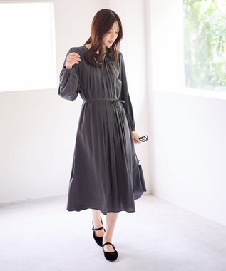 ANY ギャザーワンピース チャコール