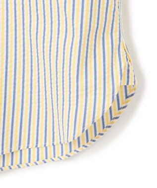 J.PRESS MEN 風が通るシアサッカーの清涼感【吸水速乾 / 高通気性】【クールマックス】サッカーストライプ シャツ / B.D. イエロー系1