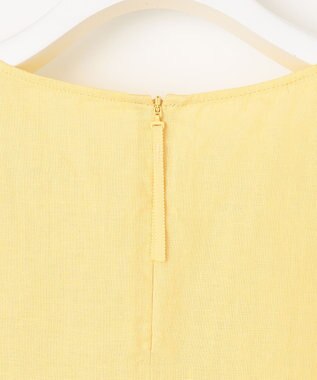 自由区 【XSサイズ～/洗える/セット可】エンブロイダリーリネンフレア袖 ブラウス ライトイエロー系