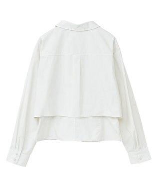 earth music&ecology ロールアップスリーブボクシーシャツ Off White