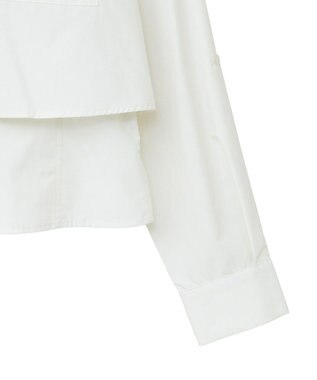 earth music&ecology ロールアップスリーブボクシーシャツ Off White